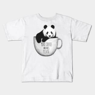 Panda with coffee Kids T-Shirt